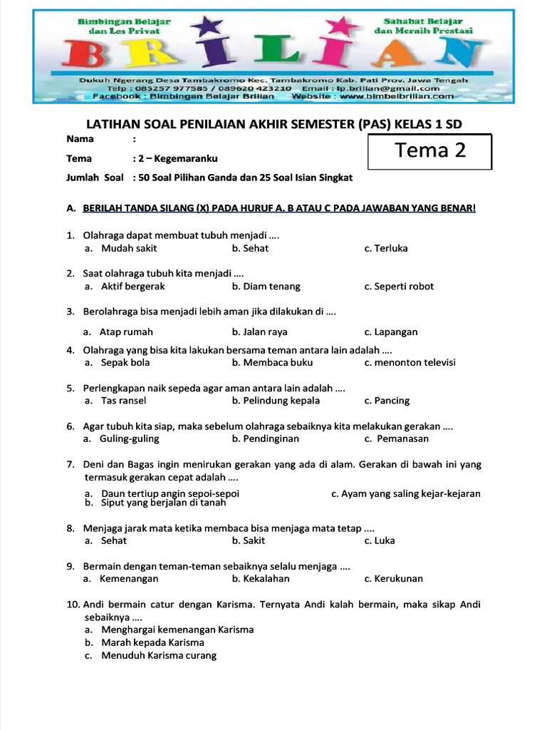 7 Contoh Soal Kelas 1 Kegemaranku Pembelajaran 2 yang Wajib Dikuasai Siswa di Tahun 2026
