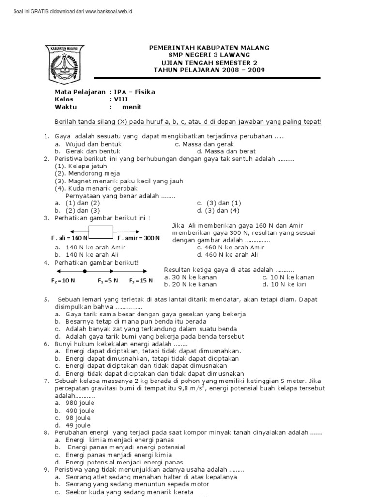 28 Soal Ipa Kelas 7 Semester 2 PNG - tester