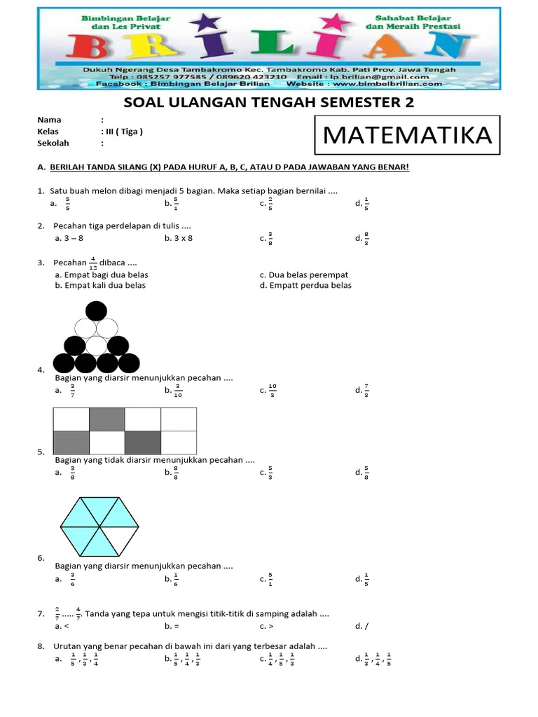 7 Rahasia Menguasai Contoh Soal Ujian Semester 2 Matematika Kelas 3 SD Sebelum Nilai Turun