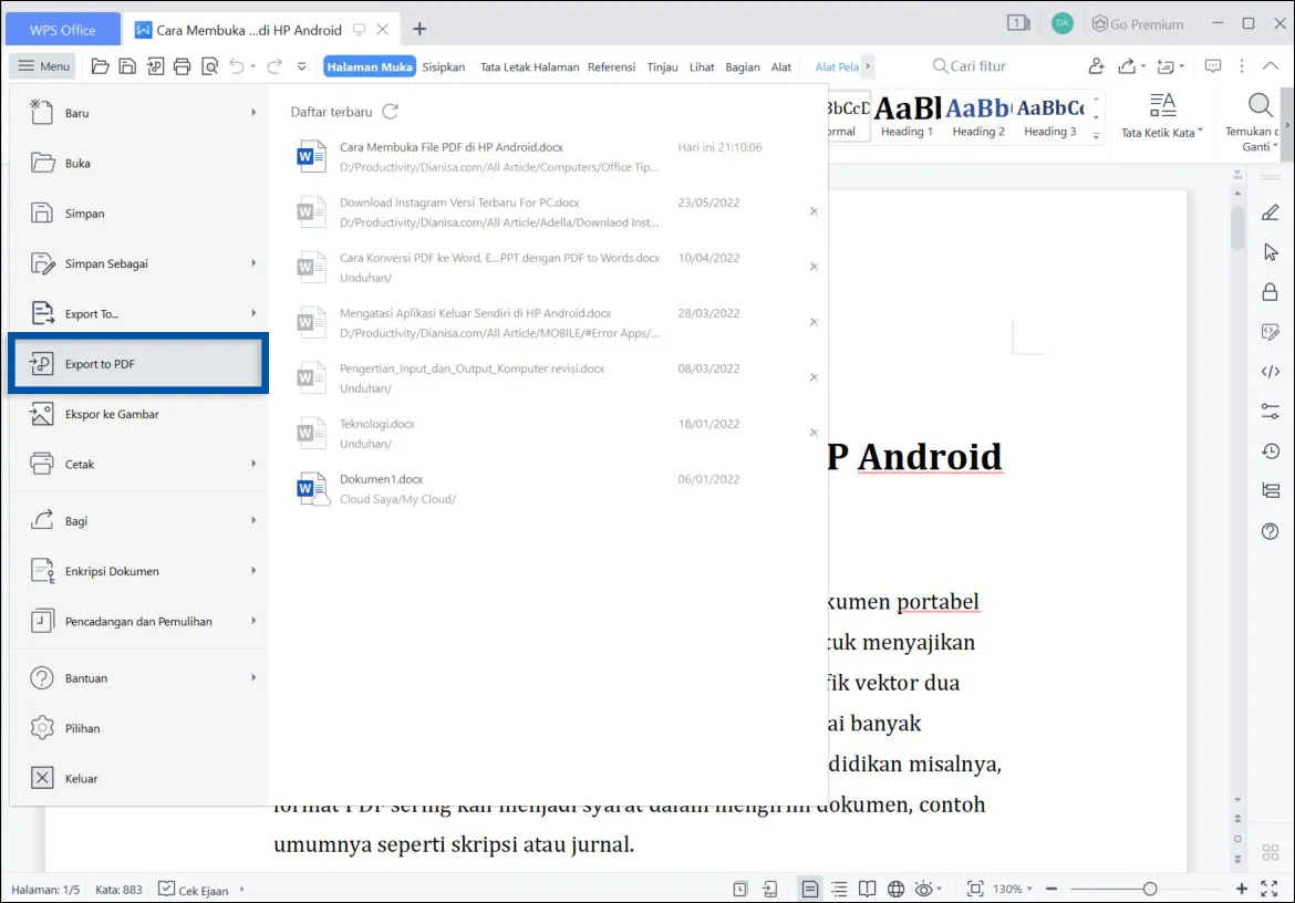 Cara Mengubah Word ke PDF dengan WPS Office di Laptop Ternyata Semudah Ini, Wajib Tahu