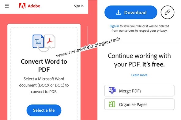 Cara Mengubah Word ke PDF Online di HP Laptop Free App - Review