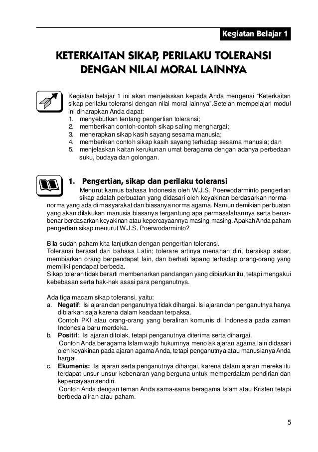 Soal Pkn Kelas 4 Sd Toleransi Latihan Pas 2020 Worksheet Soal