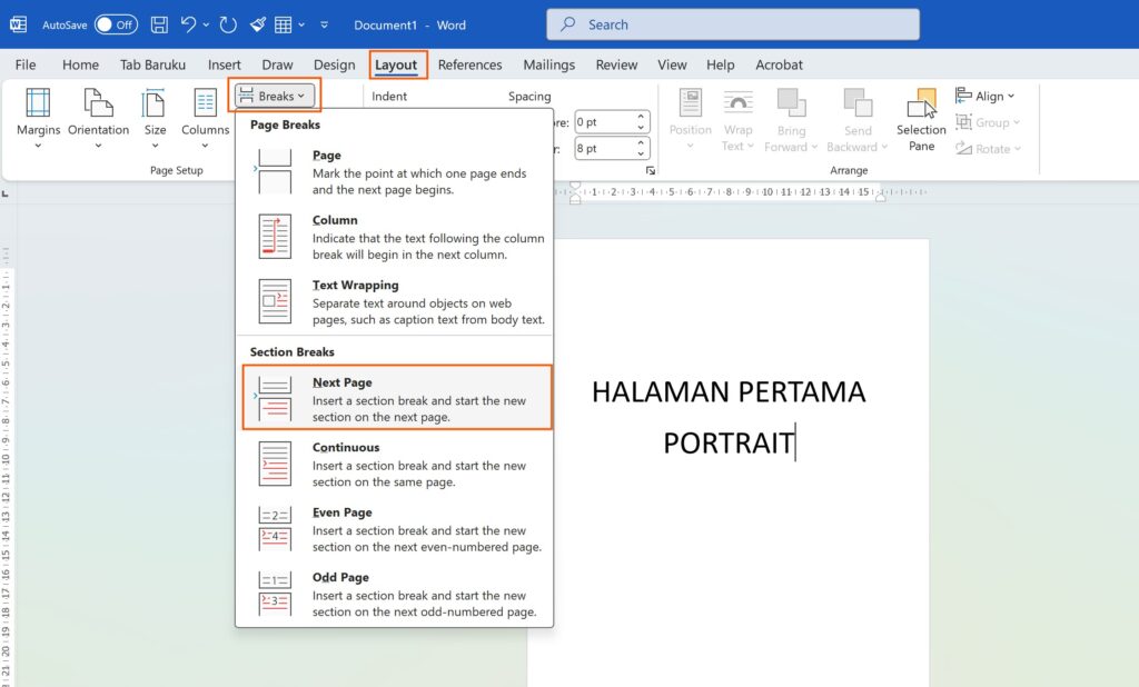 Cara Mengubah Lembar Kedua Word Menjadi Landscape Ternyata Sangat Mudah