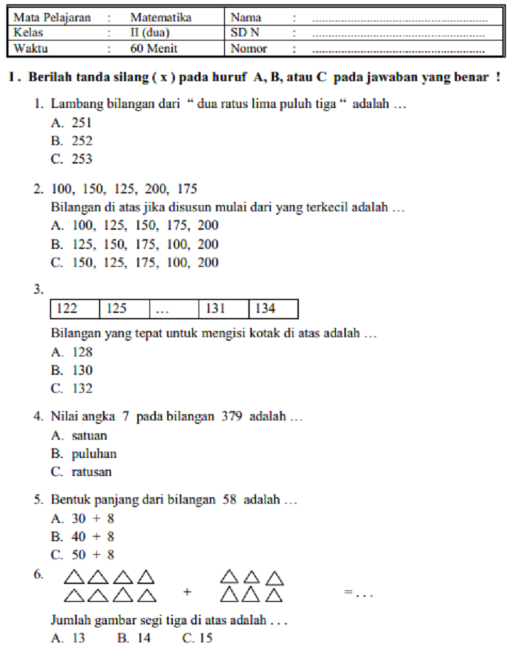 Latihan Terbukti Cepat Pintar dengan Kumpulan Soal-Soal Matematika Kelas 2 SD Semester 1