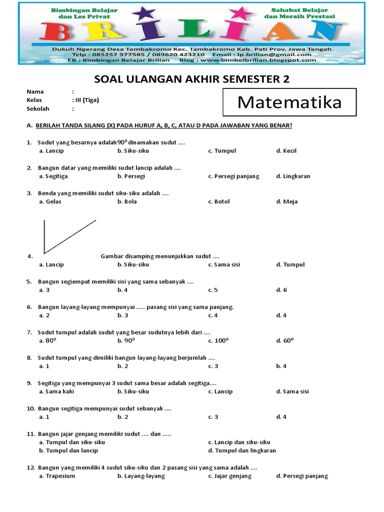 Rahasia Nilai Sempurna dengan Kumpulan Soal-soal UAS SD Kelas 3 Semester 2 Terbaru